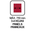 ESPECIFICACIONES - Ancho MAX 750 mm 3-4 hojas SF